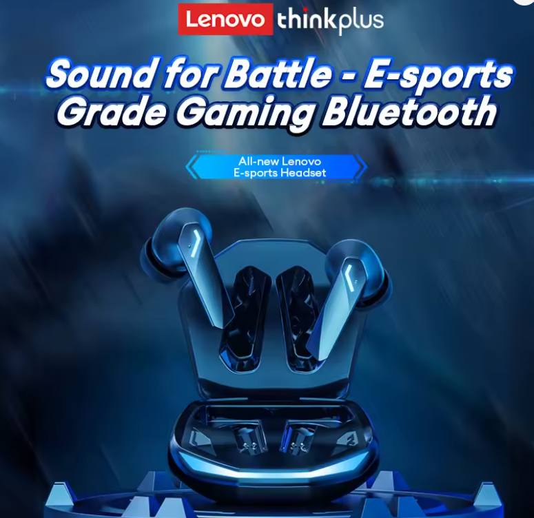 Thinkplus earbuds in their illuminated charging case